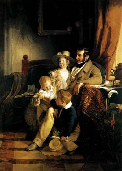 Friedrich von Amerling Rudolf von Arthaber with his Children oil painting picture